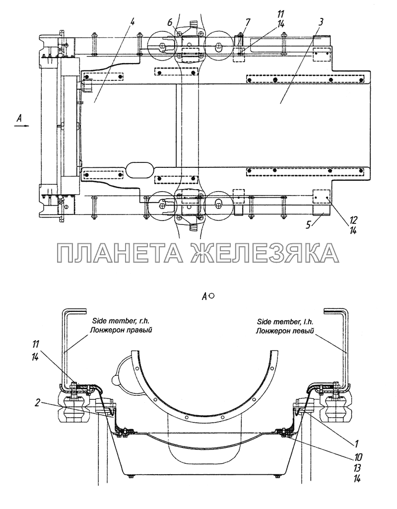 6520-1080010-20 Капотирование нижнее моторного отсека КамАЗ-6520 (Euro-2, 3)